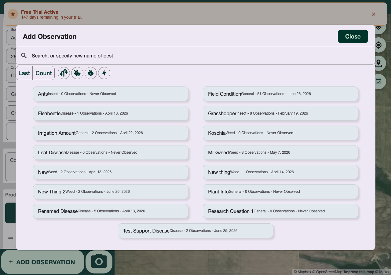 Add Observation search