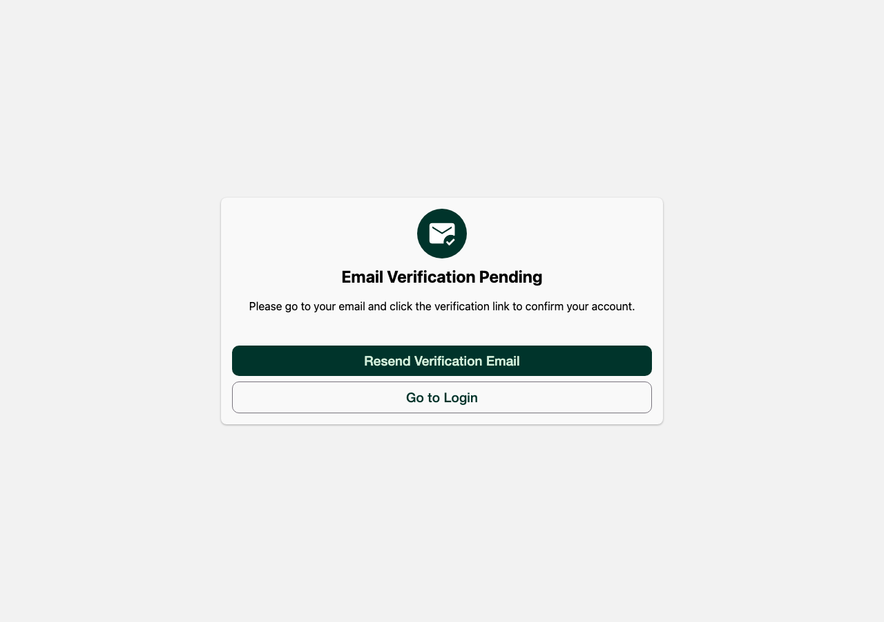 Email verification pending screen